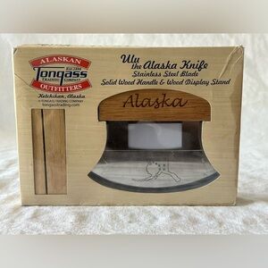 Tongass Trading Co Alaska ULU Knife With Stand in Box